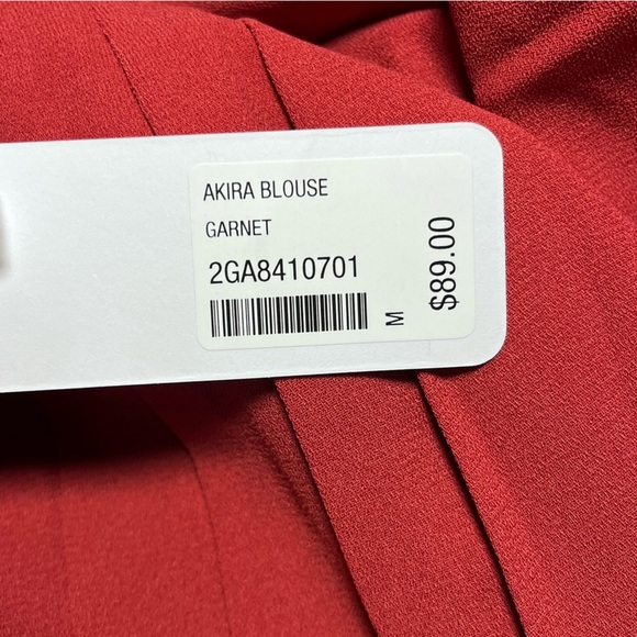 Soft Surroundings | New Garnet Red Akira Pleated V-Neck Blouse, Medium - Picture 7 of 8
